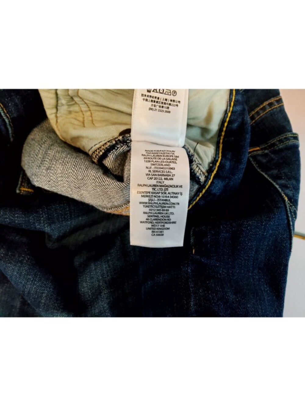 NWT Polo Ralph Lauren The Parkside Active Taper Coolmax Mens Blue Jeans 42T X 38 - Picture 12 of 16